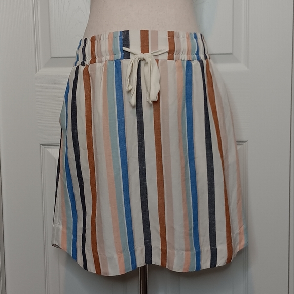 A New Day Striped Skirt with Drawstring - Picture 1 of 7